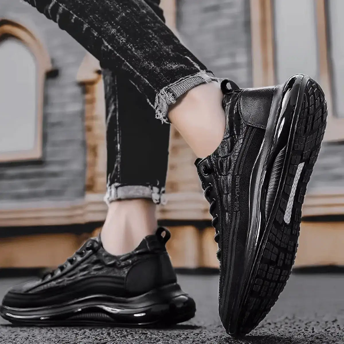 Drako® Men's Croc-Skin Sneakers