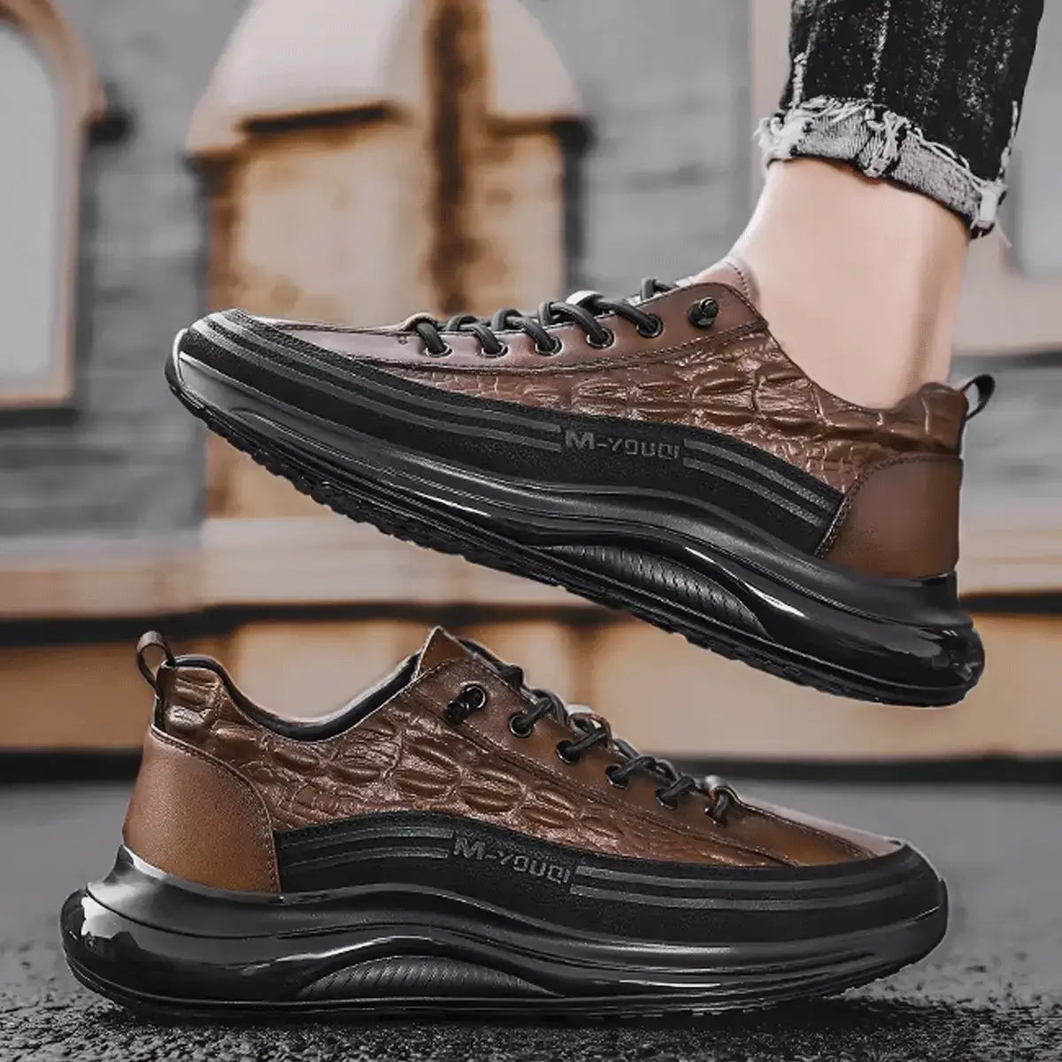 Drako® Men's Croc-Skin Sneakers