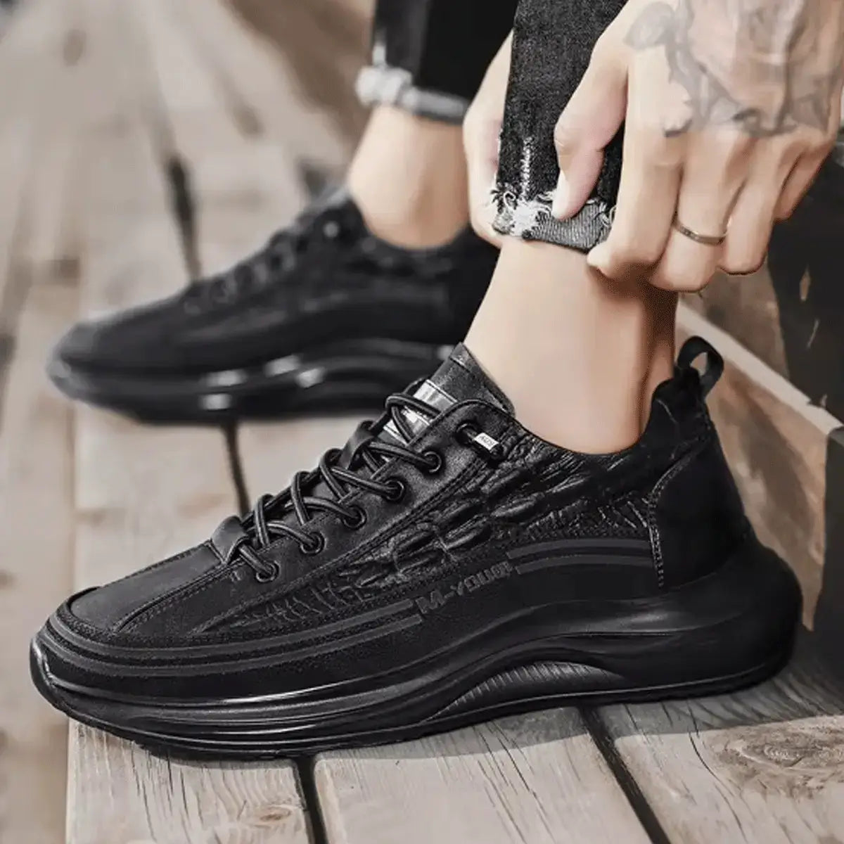 Drako® Men's Croc-Skin Sneakers