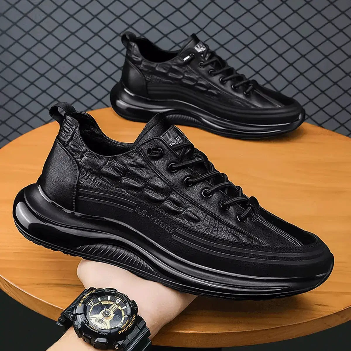 Drako® Men's Croc-Skin Sneakers