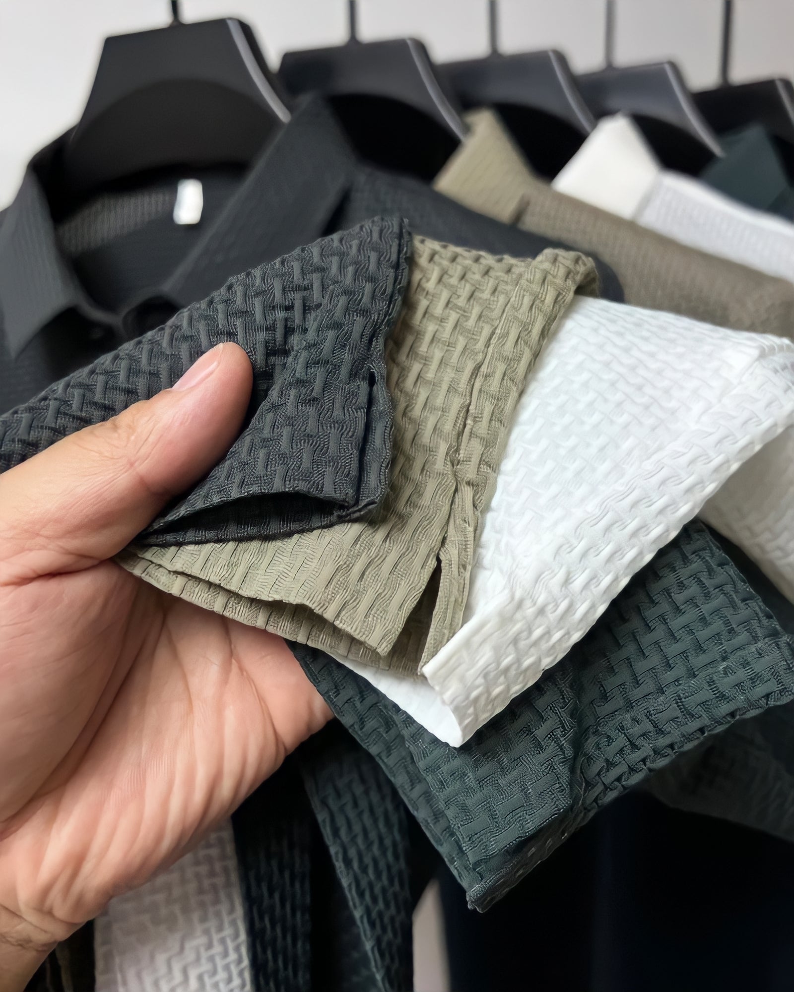 Premium Texturiertes Slim Fit Polo-Shirt